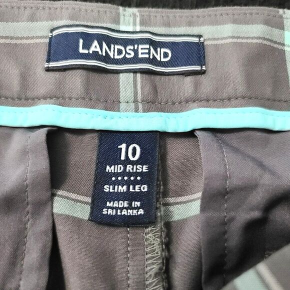 Lands End Womens Slacks Multi-Color Size 10 Cotton Blend Stretch Mid Rise Pocket - Picture 5 of 12